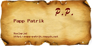Papp Patrik névjegykártya