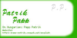 patrik papp business card